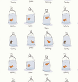 Windham Fabrics Heather Ross Favorites Goldfishes in Bags White