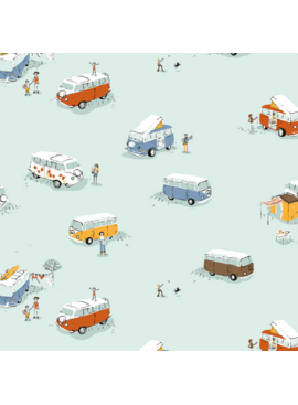 Windham Fabrics Heather Ross Favorites Bus Aqua
