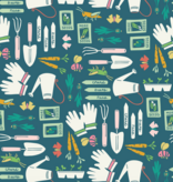 Cloud 9 Fabrics Vine Ripened Planting Time Teal Multi