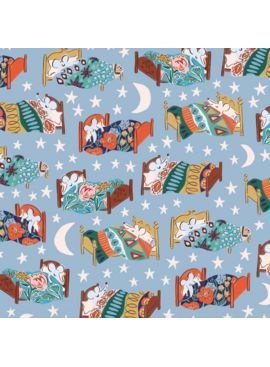 Cloud 9 Fabrics House Mouse Bedtime Blue