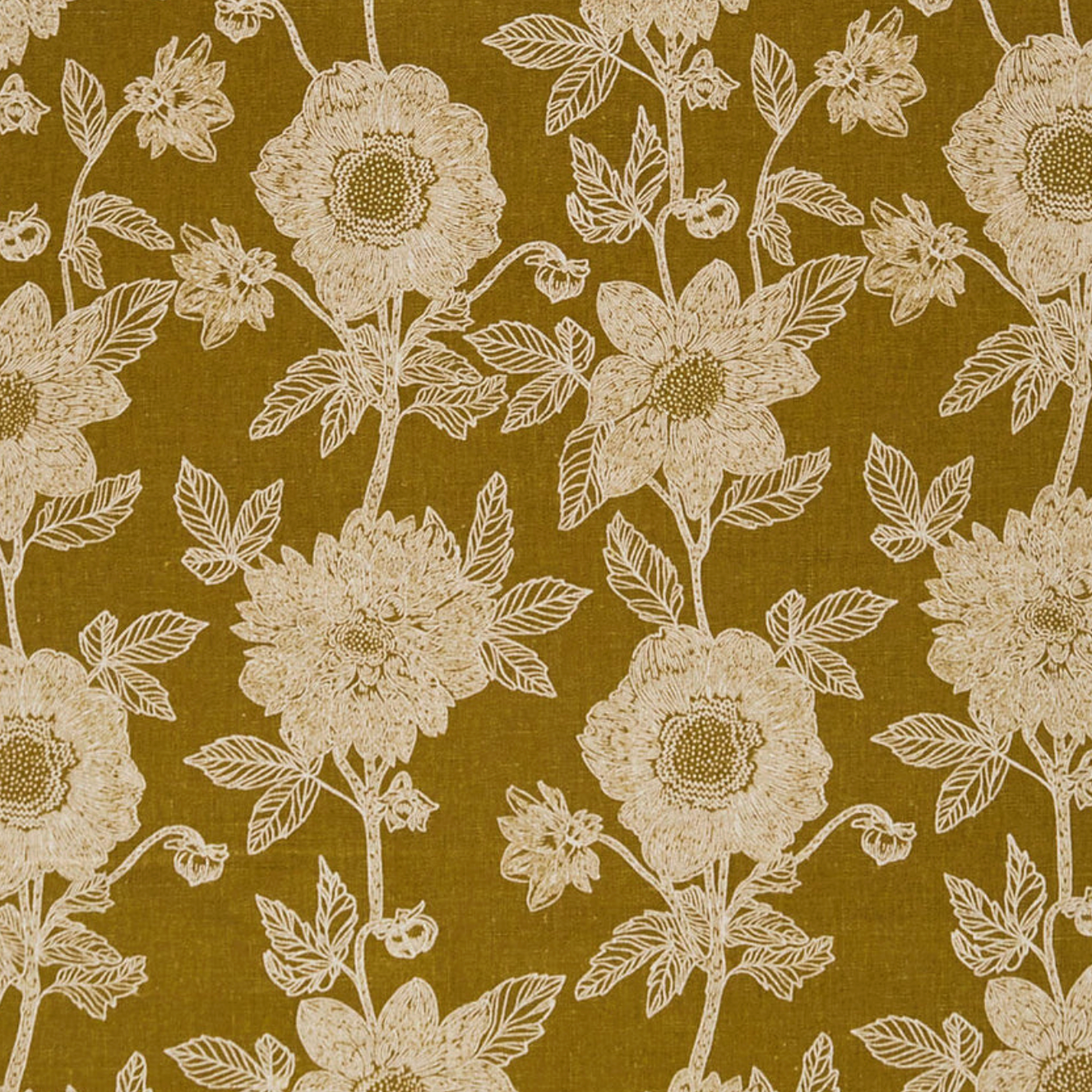 Northcott Silhouette Stitched Dahlia Sun