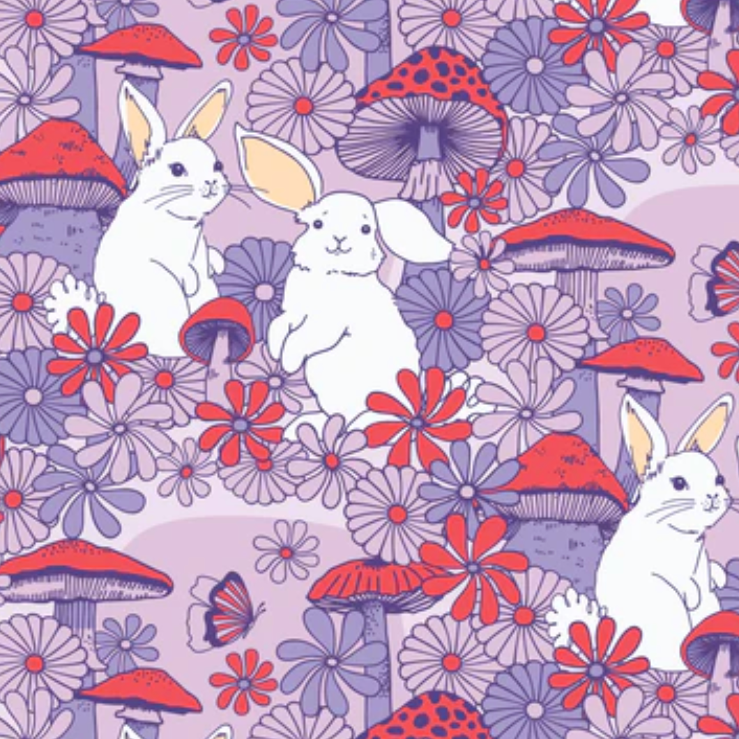 Cloud 9 Fabrics Forest Friends Mushroom Bunnies