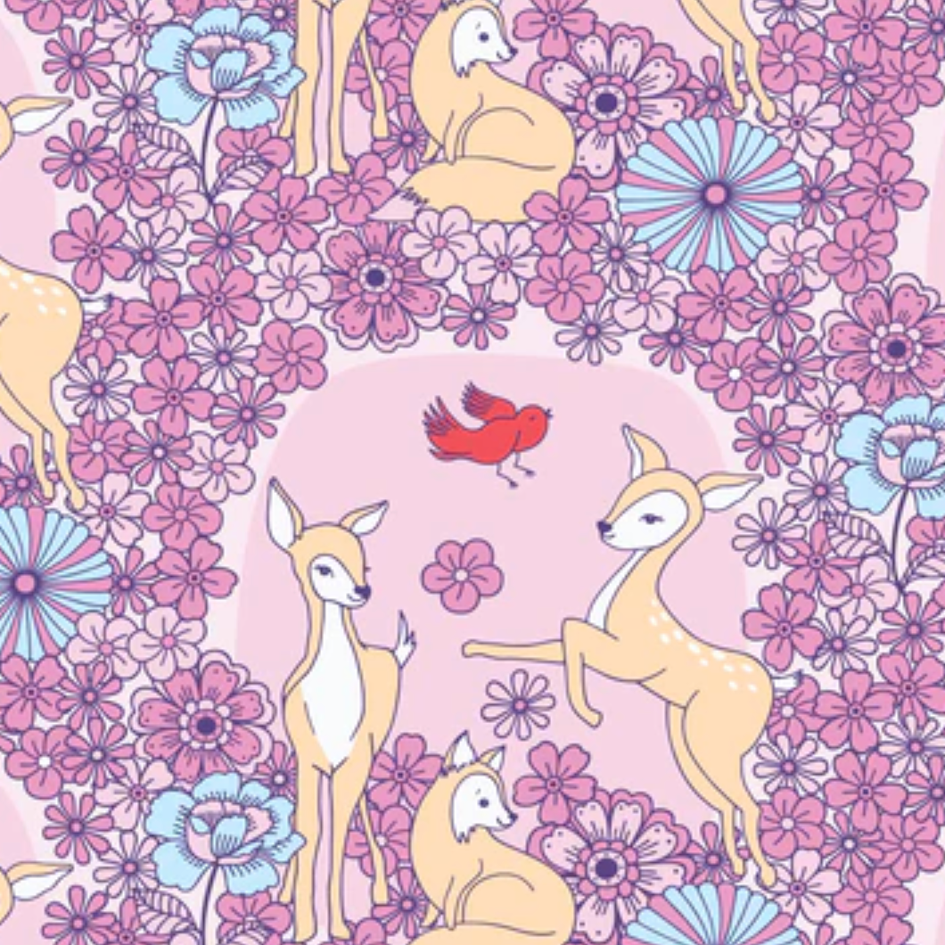 Cloud 9 Fabrics Forest Friends Floral Deer