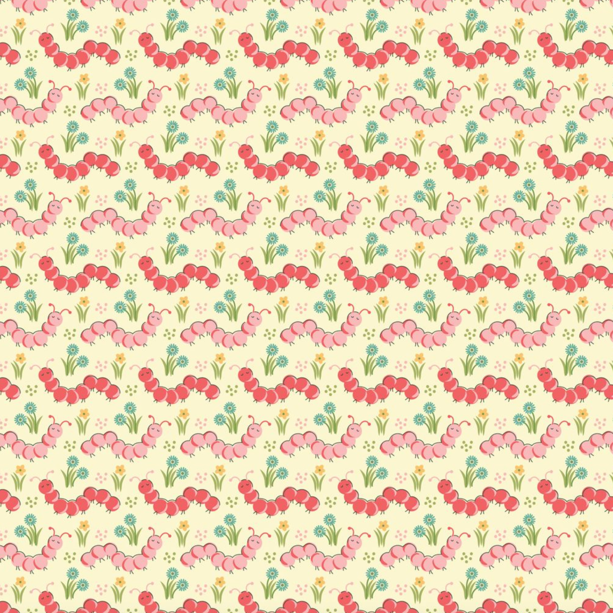 Cloud 9 Fabrics Love Bugs Caterpillar March