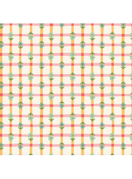 Cloud 9 Fabrics Love Bugs Petal Plaid Orange/Red