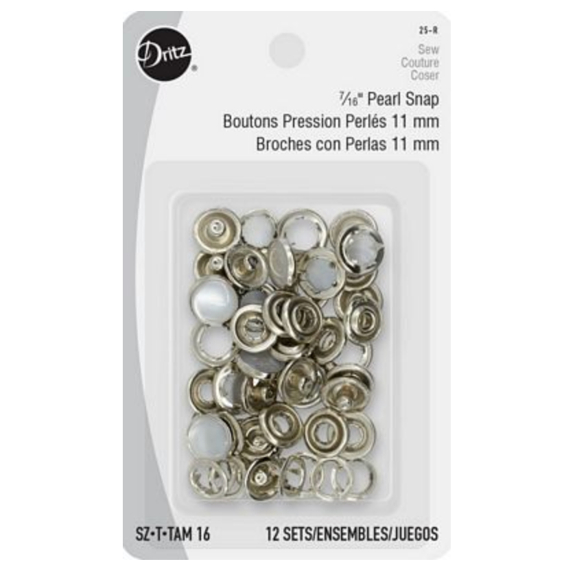 Dritz Dritz Pearl Snaps White 7/16in Size 16