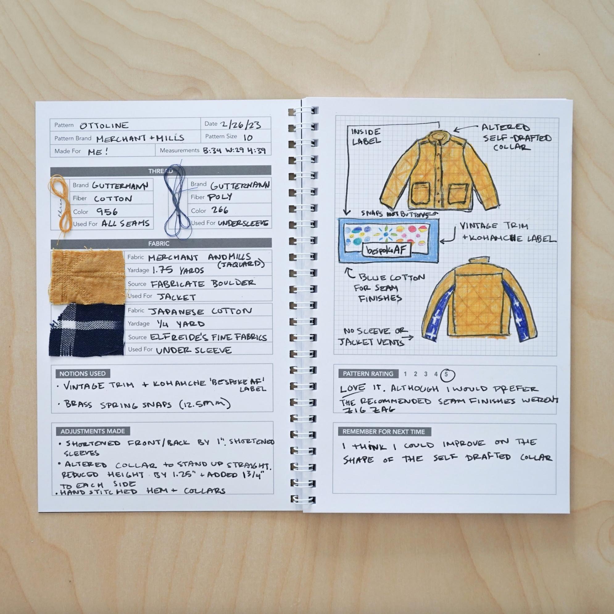 Kohamche Black & White Sewing Journal