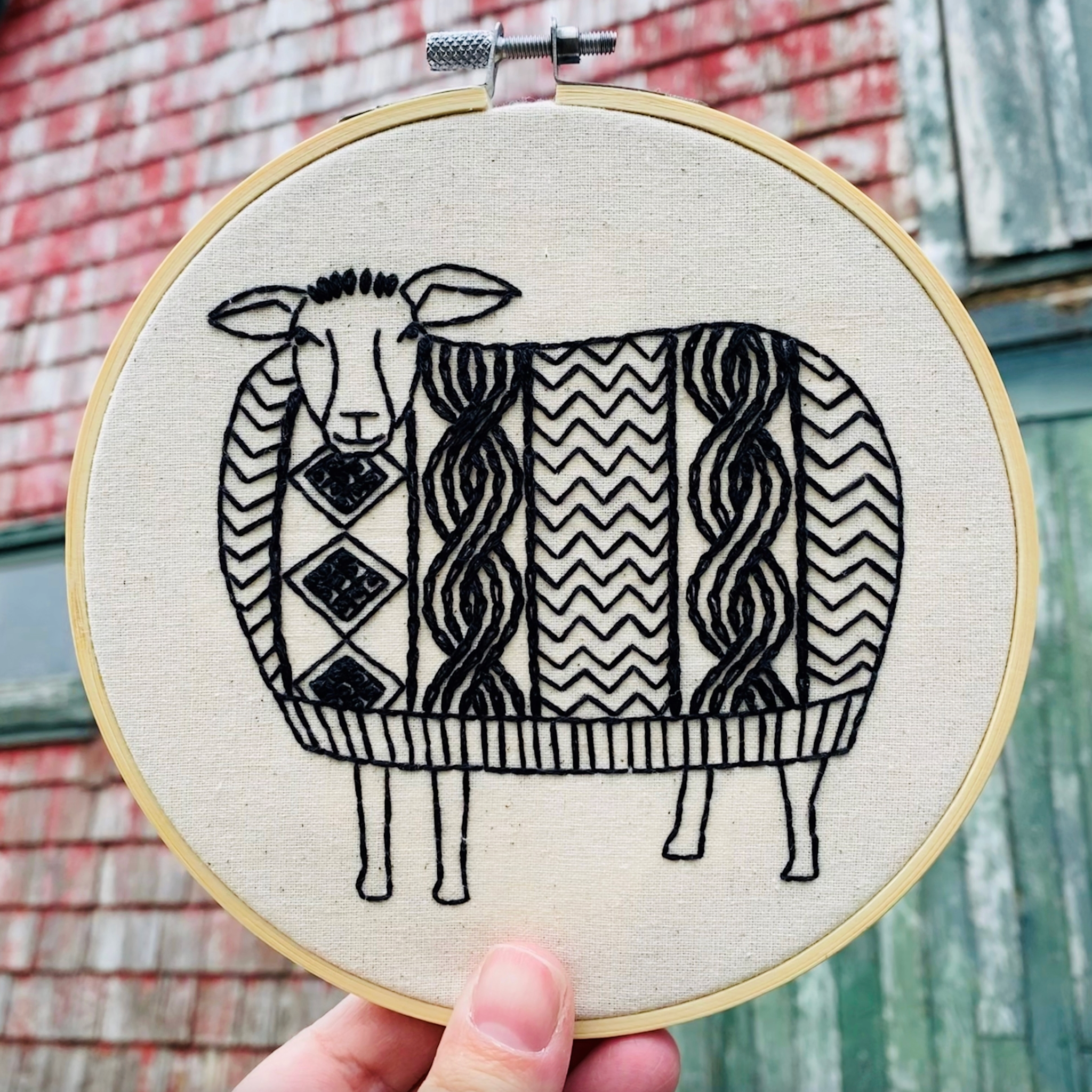Hook, Line & Tinker Sweater Weather Sheep Embroidery Kit