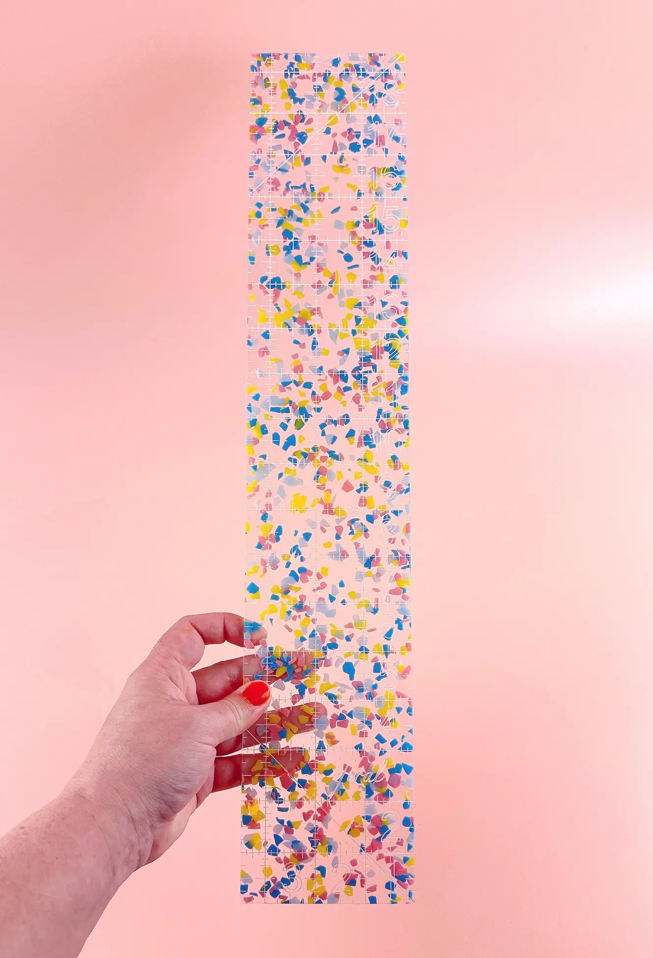 Feral Notions Confetti Fat Quarter Quilting Ruler 3.5"x18"