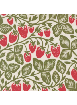 Moda Garden Series Cream Strawberries