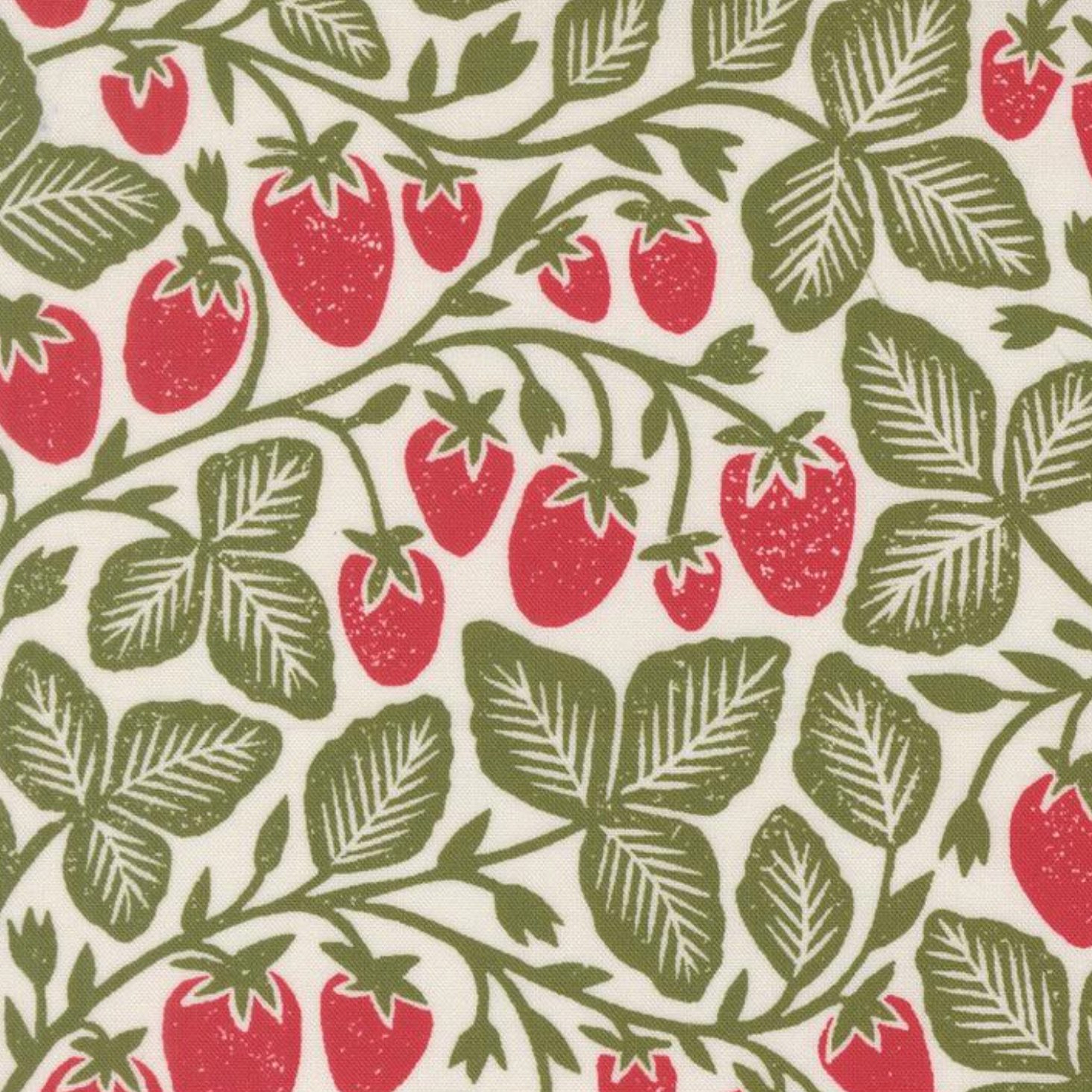 Moda Garden Series Cream Strawberries