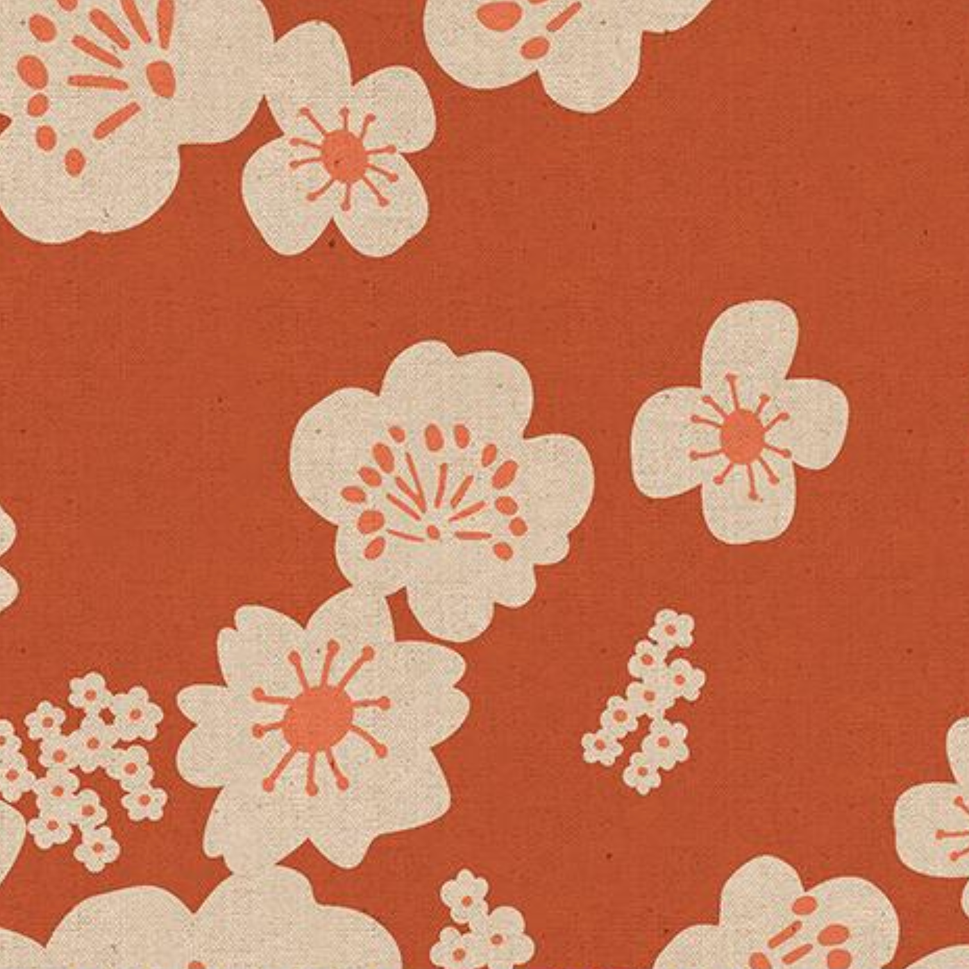 Ruby Star Society Paper Cuts 2 Persimmon Flowers Canvas