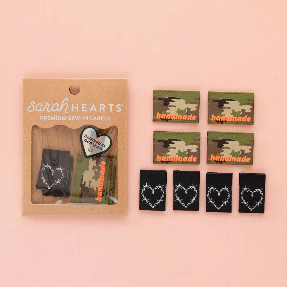 Sarah Hearts Sarah Hearts Camo and Barbed Wire Heart Multipack Labels