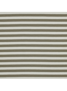 Verhees French Terry Cloth Yarn Dyed Stripes Moss Green