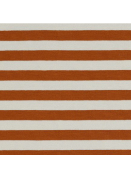 Verhees French Terry Cloth Yarn Dyed Stripes Light Brown