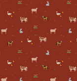 Rifle Paper Co Gracie by Rifle Paper Co. Farm Animals Crimson