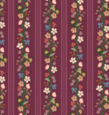 Rifle Paper Co Gracie by Rifle Paper Co. Floral Trellis Stripe Burgundy