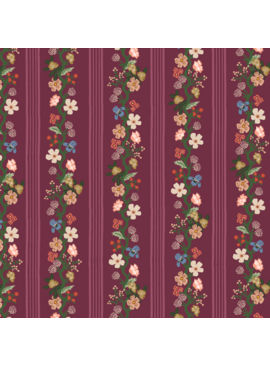 Rifle Paper Co Gracie by Rifle Paper Co. Floral Trellis Stripe Burgundy