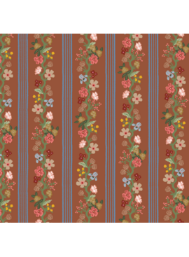 Rifle Paper Co Gracie by Rifle Paper Co. Floral Trellis Stripe Clay
