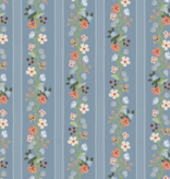 Rifle Paper Co Gracie by Rifle Paper Co. Floral Trellis Stripe Slate