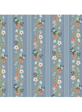 Rifle Paper Co Gracie by Rifle Paper Co. Floral Trellis Stripe Slate