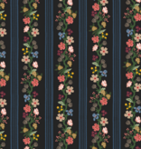 Rifle Paper Co Gracie by Rifle Paper Co. Floral Trellis Stripe Black
