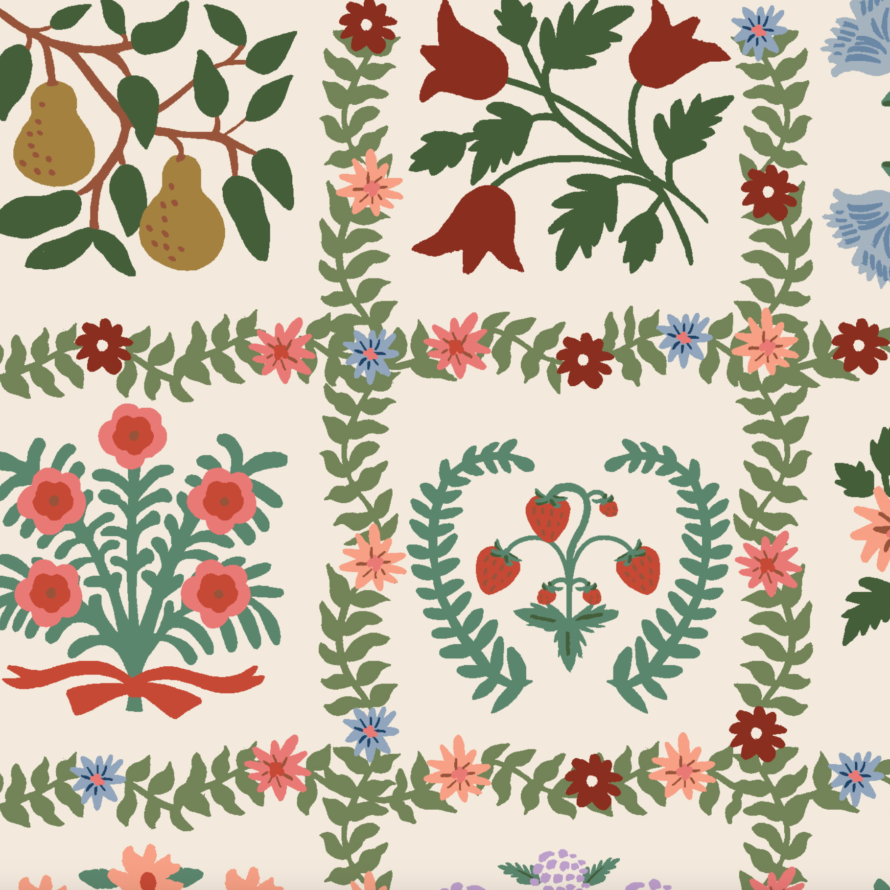 Rifle Paper Co Gracie by Rifle Paper Co. Cream Canvas