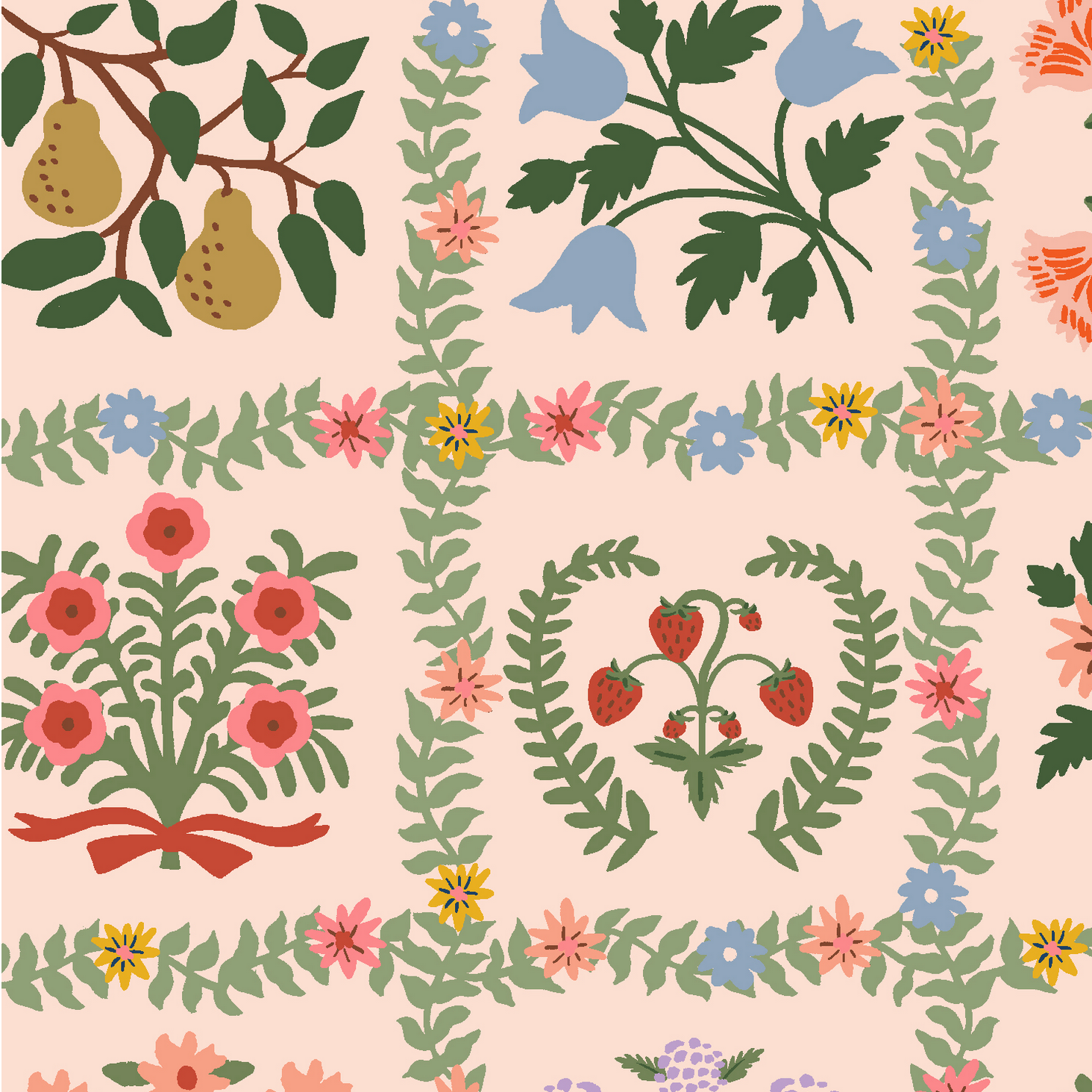 Rifle Paper Co Gracie by Rifle Paper Co. Pink Canvas