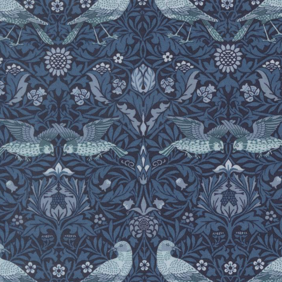 Moda Morris Muse Birds Damask Twilight