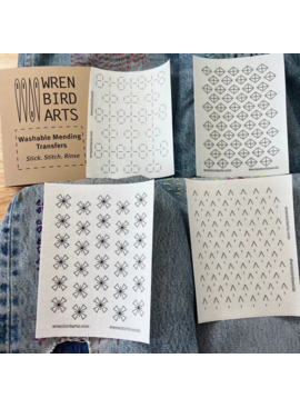 Wren Bird Arts Mending Embroidery Transfers #8 Craft Brown