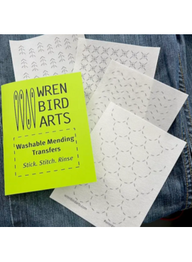 Wren Bird Arts Mending Embroidery Transfers #11 Neon Green