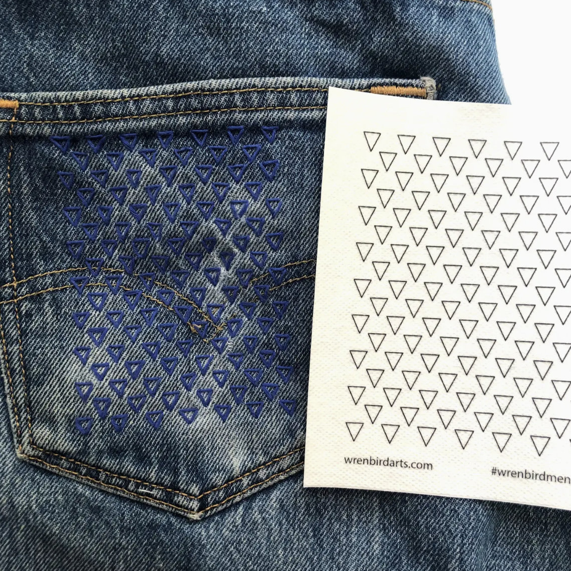 Wren Bird Arts Mending Embroidery Transfers #4 Green