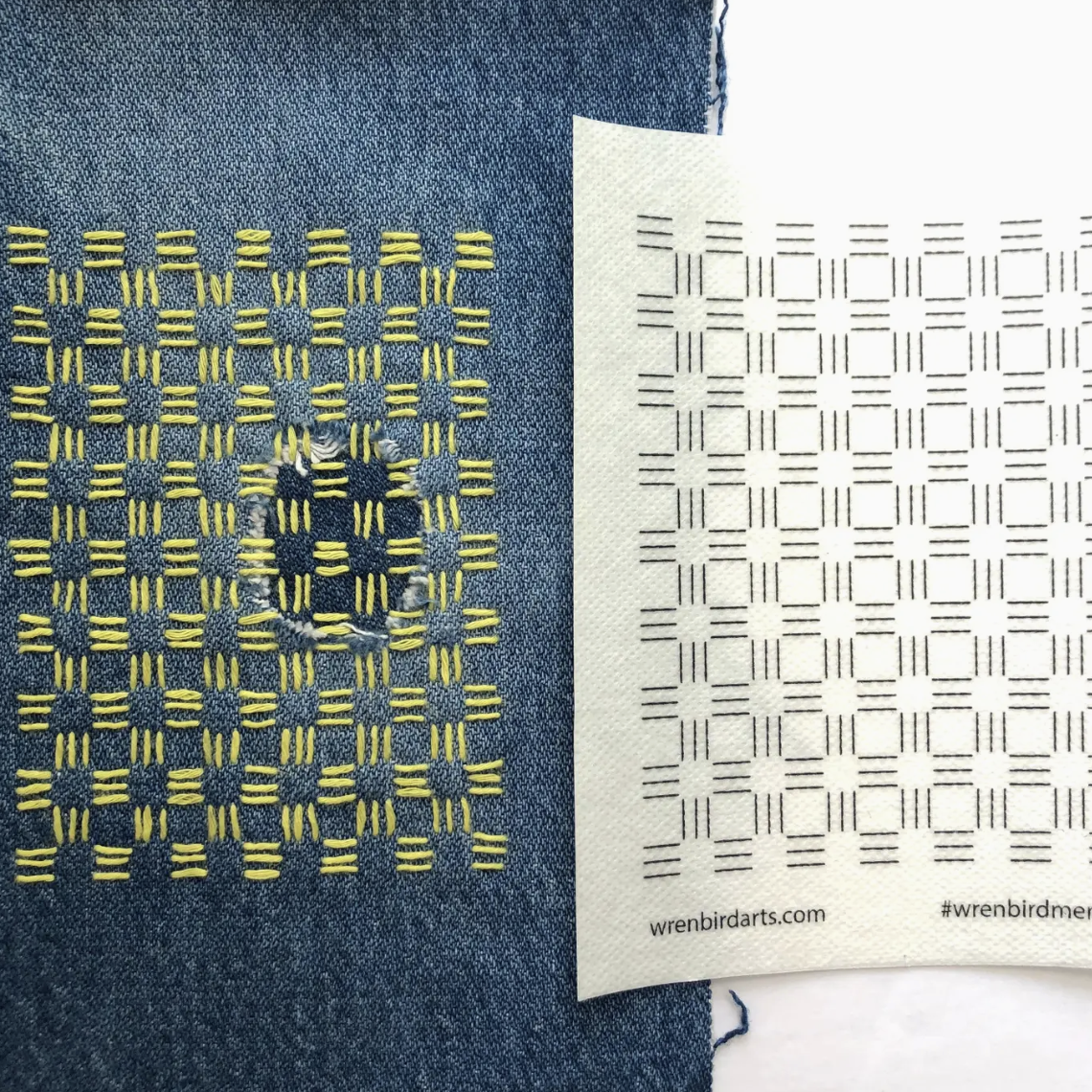 Wren Bird Arts Mending Embroidery Transfers #4 Green