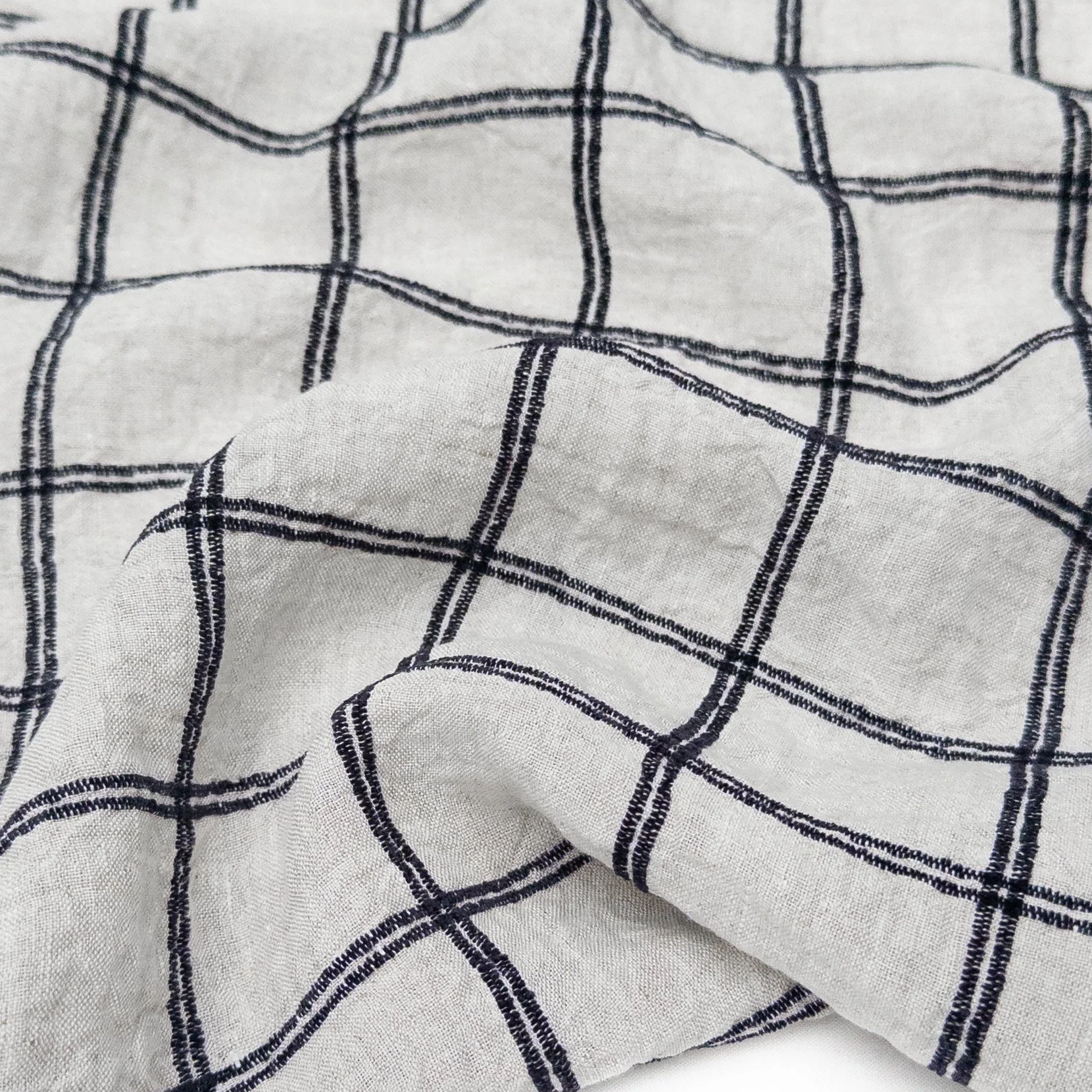 Gordon Fabrics Ltd. Bella Check Oatmeal Black