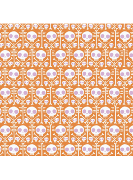 Cloud 9 Fabrics Dem Bones X-ray Orange
