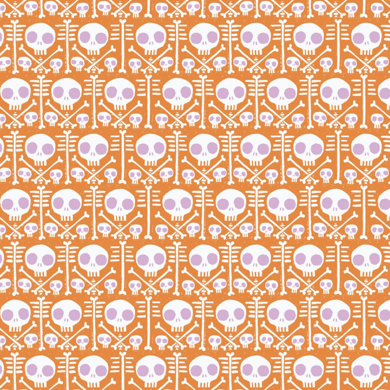 Cloud 9 Fabrics Dem Bones X-ray Orange
