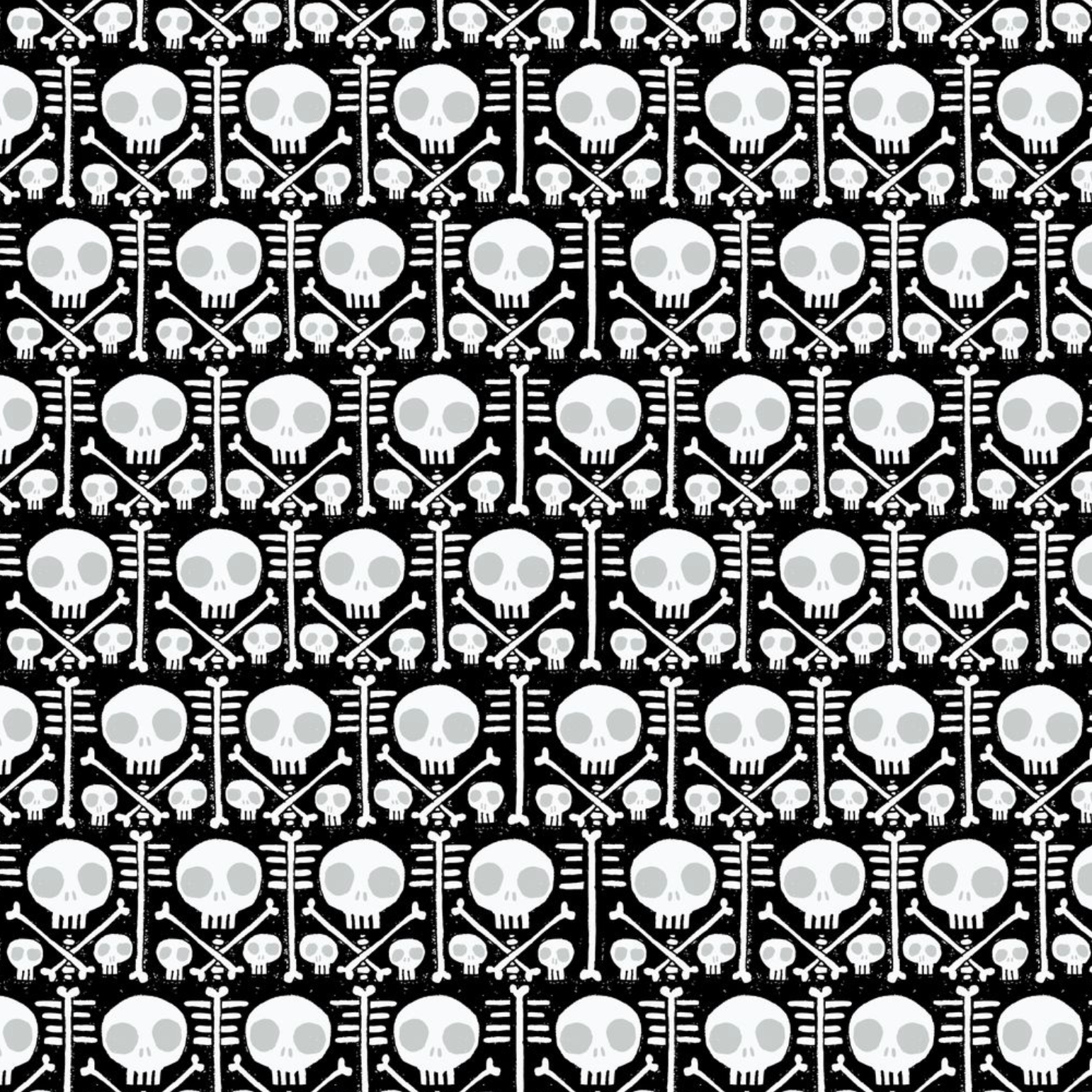 Cloud 9 Fabrics Dem Bones X-ray Black