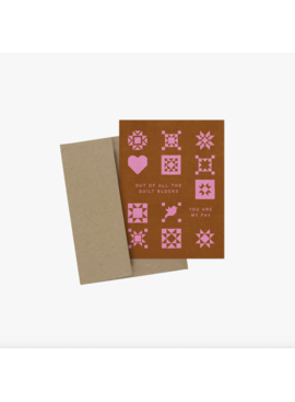 Toad And Sew Toad and Sew Out of All the Quilt Blocks Greeting Card