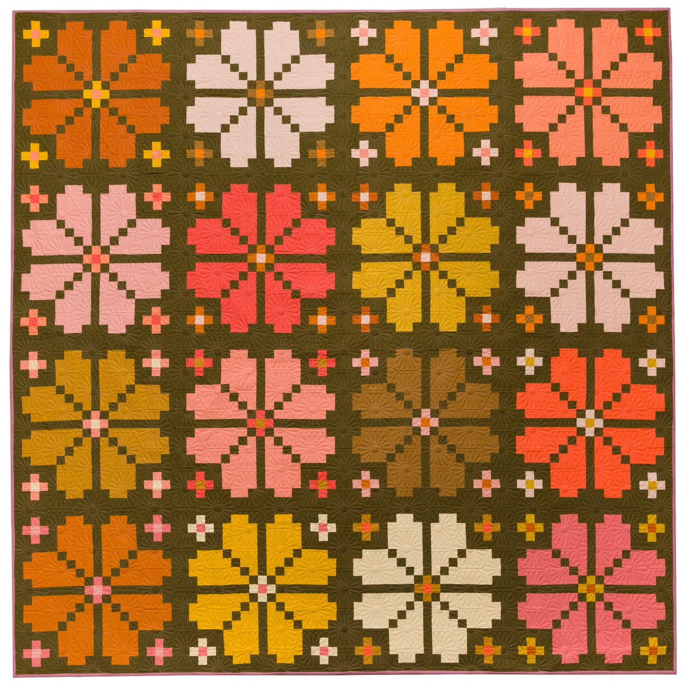 Lo & Behold Stitchery Lo & Behold Knitted Blooms Quilt Pattern