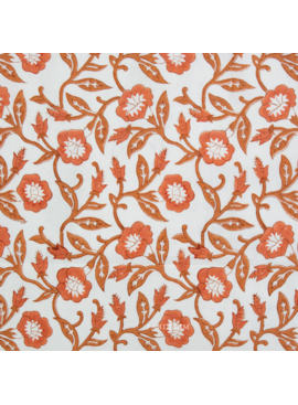 Fableism Supply Co Indian Block Prints Cottage Trumpet Vines Sienna