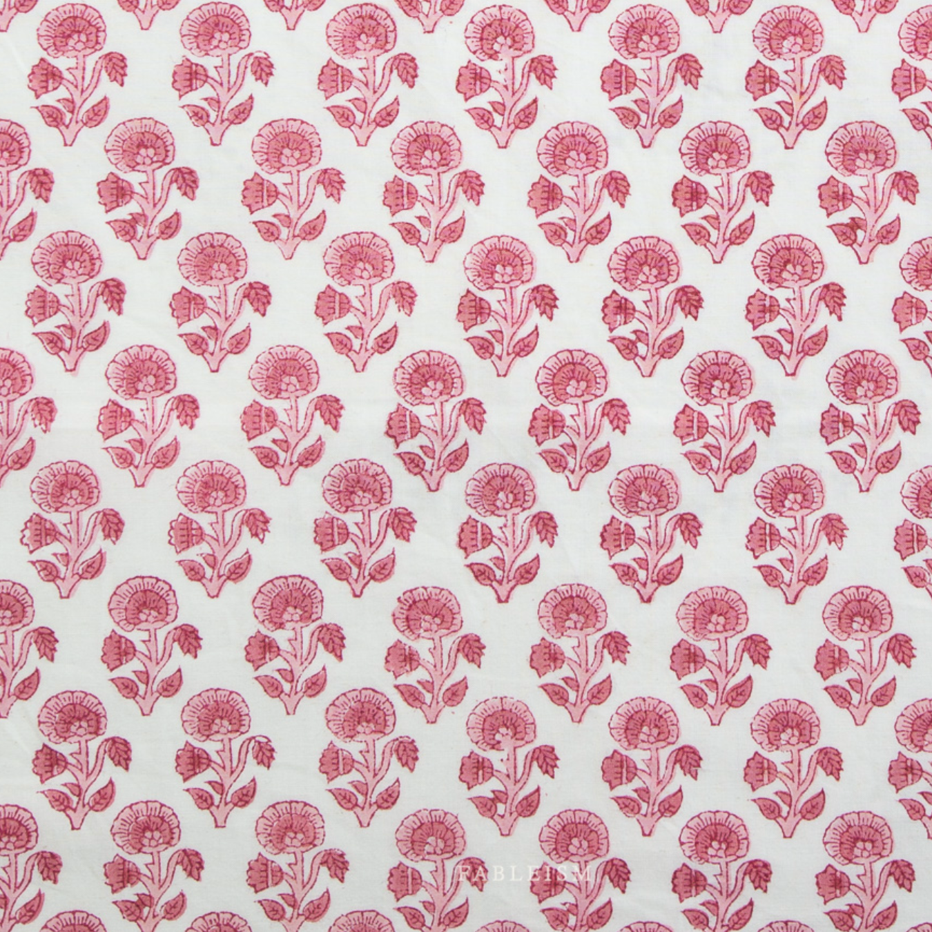 Fableism Supply Co Indian Block Prints Cottage Stamp Floral Pink