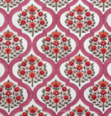 Fableism Supply Co Indian Block Prints Cottage Lattice Floral Pink