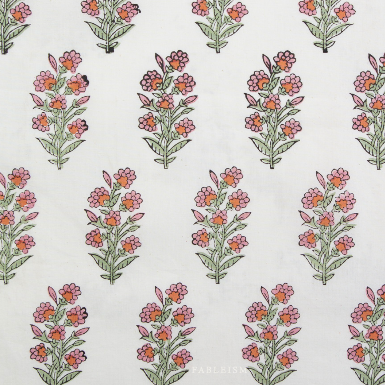 Fableism Supply Co Indian Block Prints Cottage Wild Floral Blushing