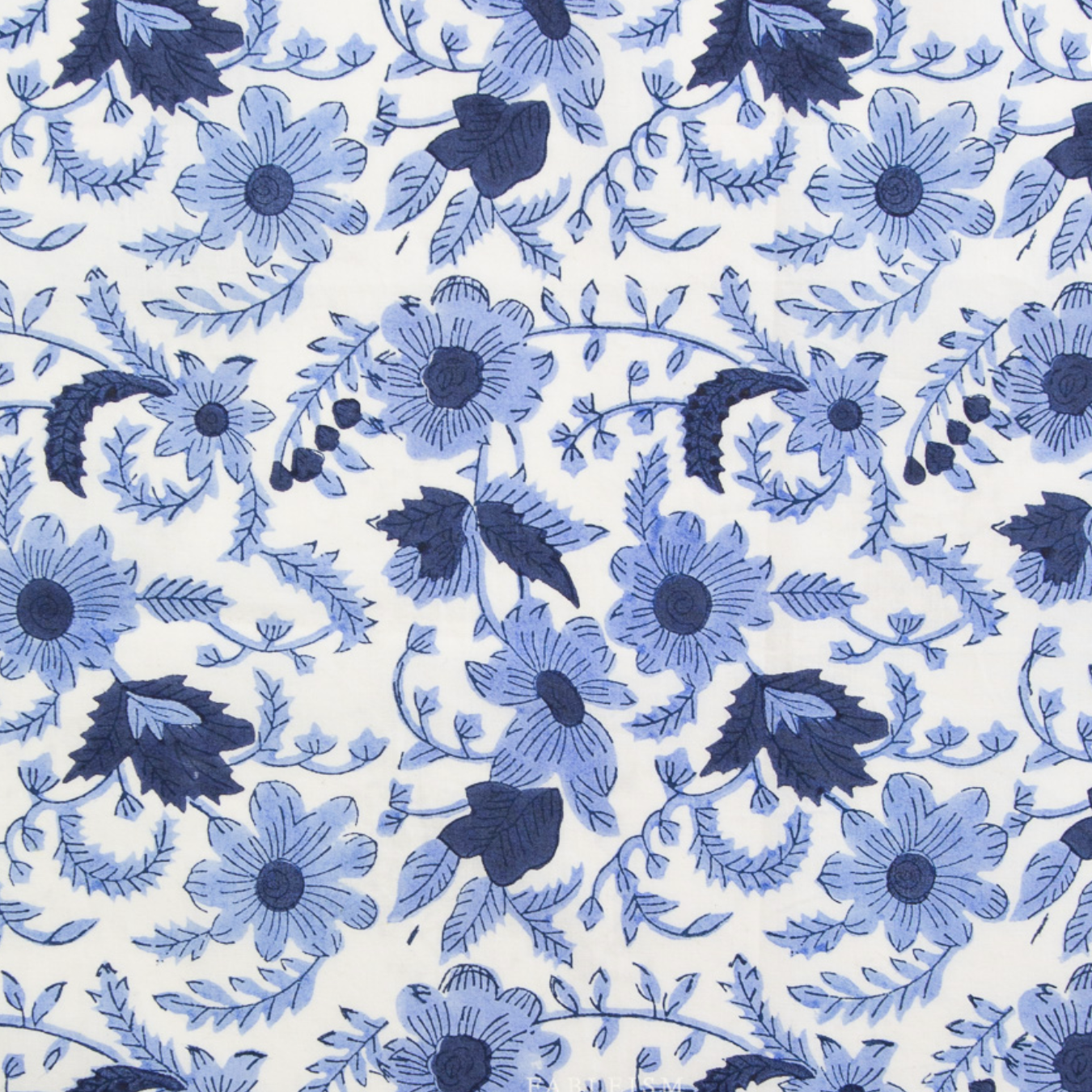 Fableism Supply Co Indian Block Prints Cottage Country Floral Blue