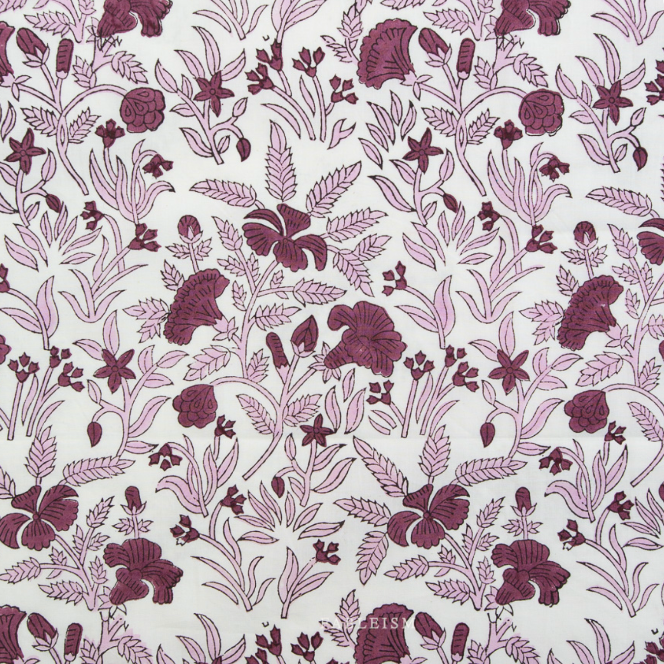 Fableism Supply Co Indian Block Prints Cottage Cozy Floral Purple