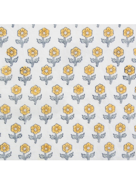 Fableism Supply Co Indian Block Prints Cottage Flowerling Yellow