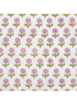Fableism Supply Co Indian Block Prints Cottage Flowerling Pink