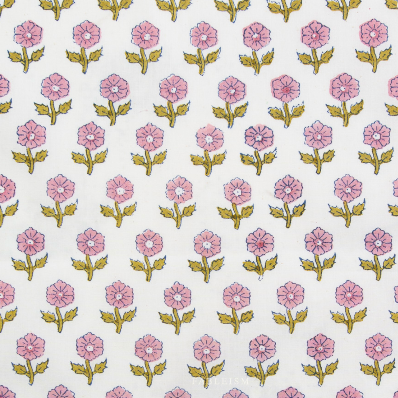 Fableism Supply Co Indian Block Prints Cottage Flowerling Pink