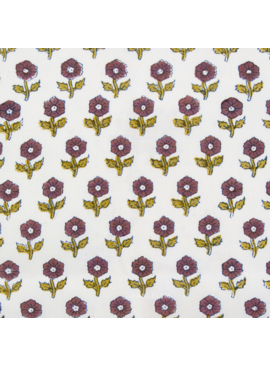 Fableism Supply Co Indian Block Prints Cottage Flowerling Eggplant