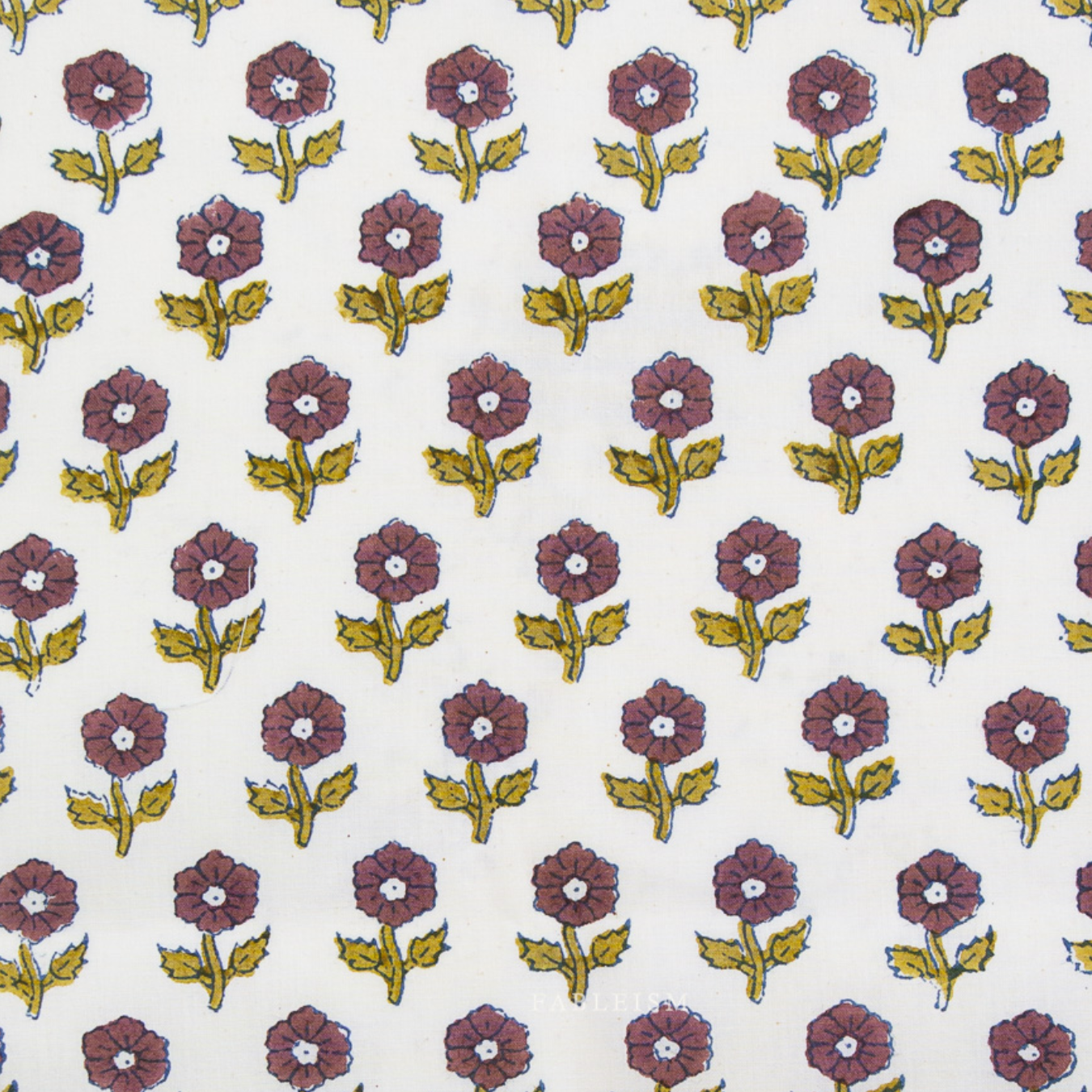 Fableism Supply Co Indian Block Prints Cottage Flowerling Eggplant
